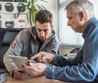Salesman chatting with a client